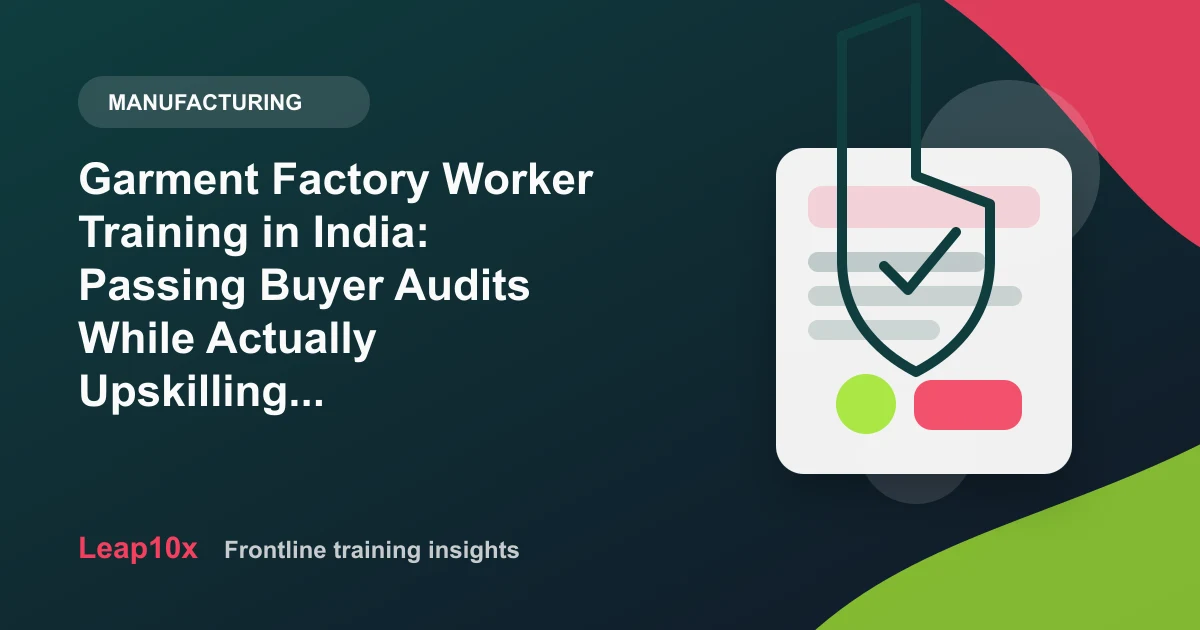 Garment Factory Worker Training in India: Passing Buyer Audits While Actually Upskilling the Line