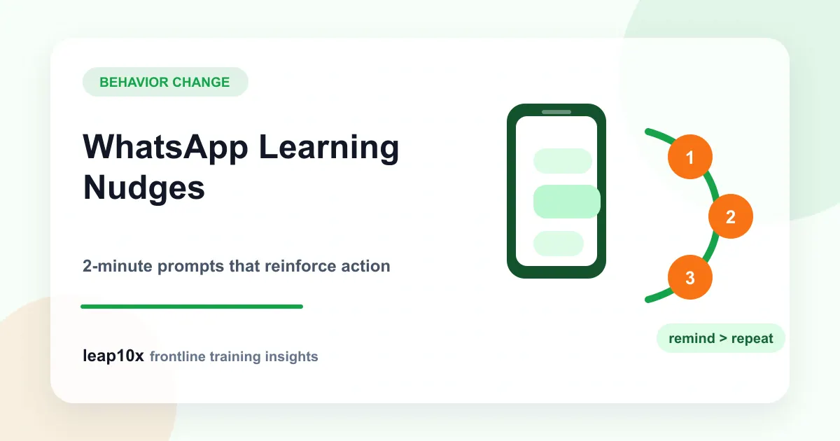 Nudge-Based Learning via WhatsApp: How 2-Minute Reminders Drive 50% More Behavior Change