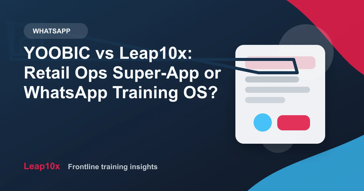 YOOBIC vs Leap10x: Retail Ops Super-App or WhatsApp Training OS?